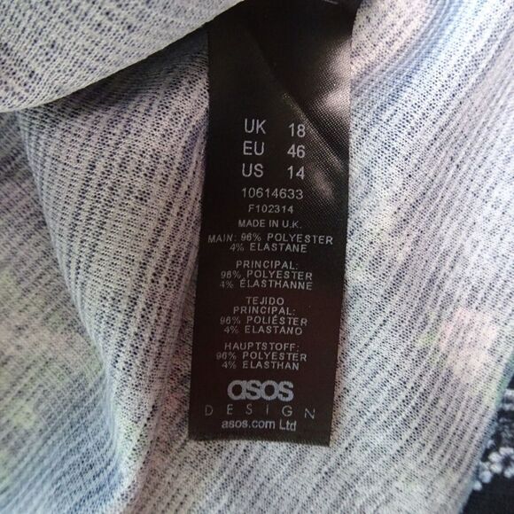 ASOS DESIGN Curve Dress Mini Tea Bubble Ruched Sleeves Smocked Style Plus 14 - Picture 7 of 12